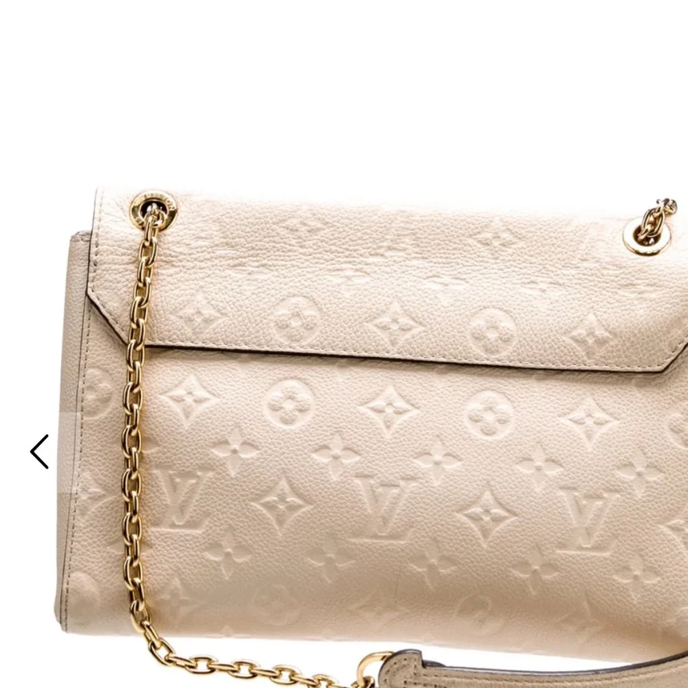 Louis Vuitton Cream Monogram Shoulder Bag with Gold Hardware